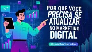 Atualizado Profissional de marketing analisando dados em um tablet para manter seu conteúdo sempre Atualizado.