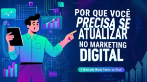 Atualizado Profissional de marketing analisando dados em um tablet para manter seu conteúdo sempre Atualizado.