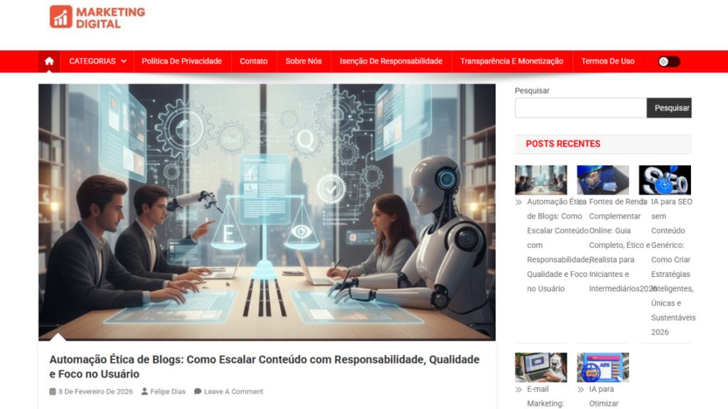 Imagem sobre marketing de conteúdo e empreendedorismo online, destacando estratégias digitais para negócios.