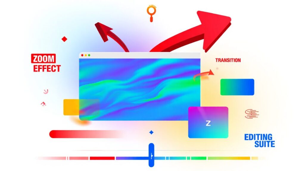 Infográfico ilustrando diversas técnicas visuais e de edição que aumentam a retenção de usuários em sites de notícias, com setas de crescimento e elementos coloridos.