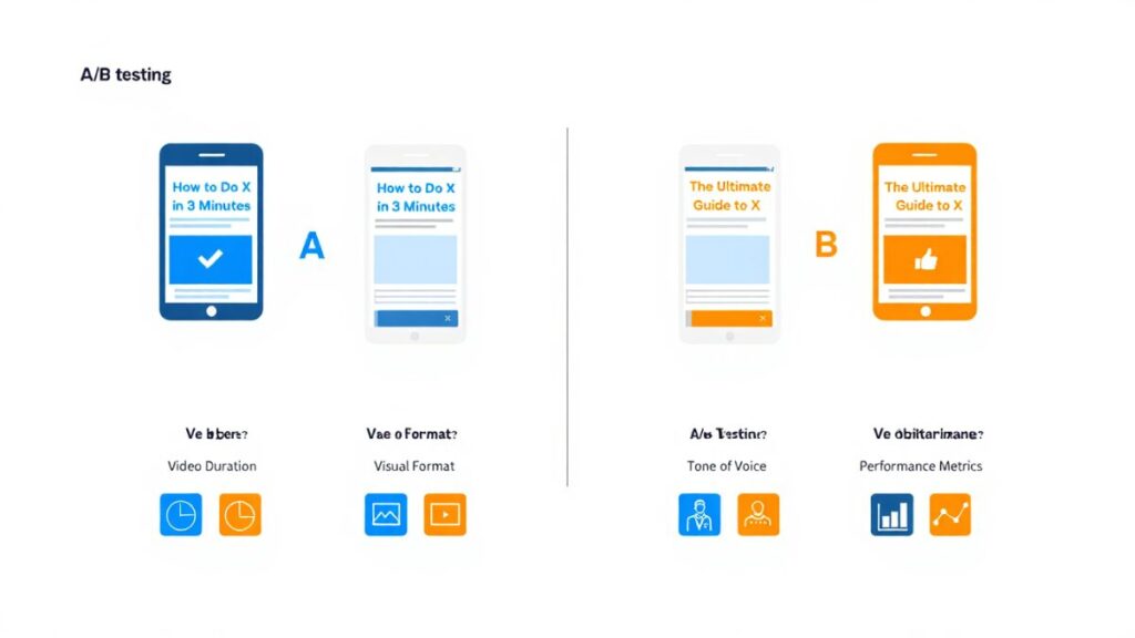 Diagrama comparativo de Teste AB para dispositivos móveis, ilustrando como otimizar o layout de um Quiz e aumentar a conversão de usuários.