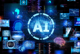 Tendências de inteligência artificial em 2026 com ícones tecnológicos e inovação digital