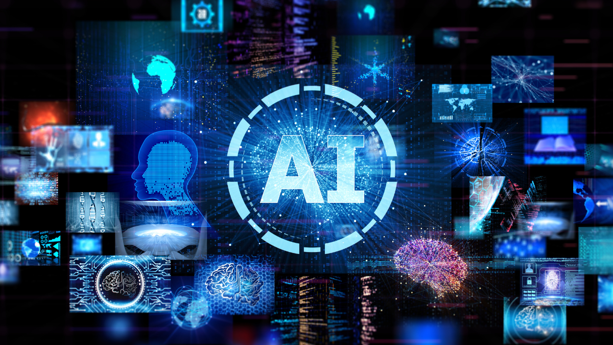 Tendências de inteligência artificial em 2026 com ícones tecnológicos e inovação digital