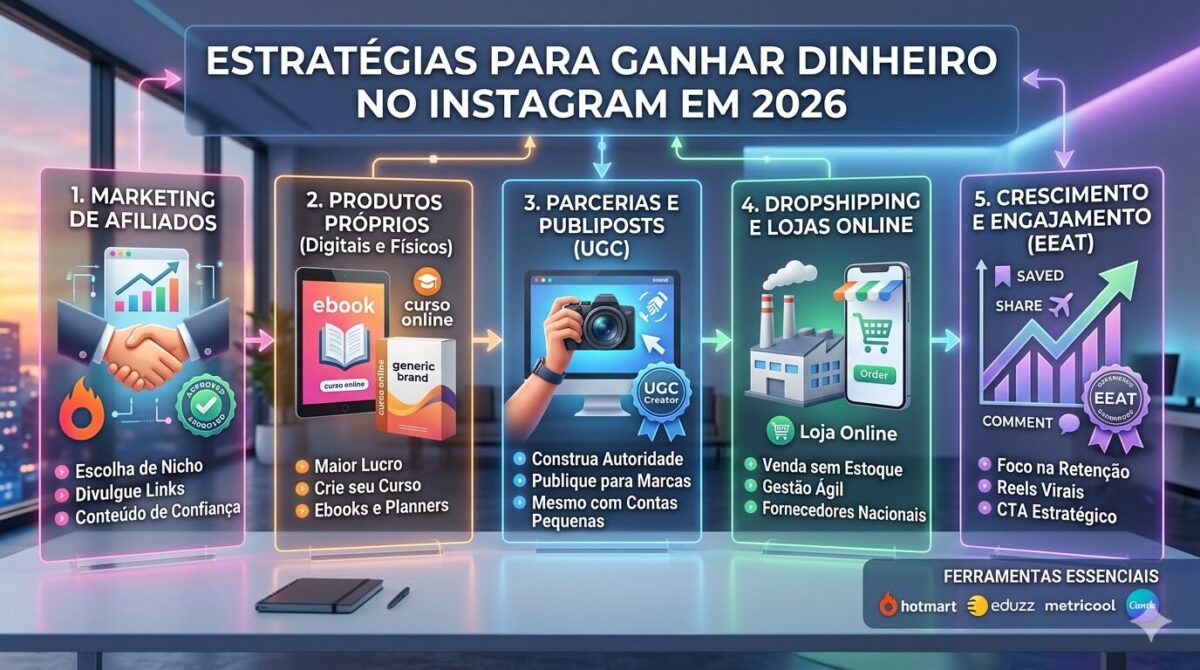 Estratégias para ganhar dinheiro no Instagram em 2026