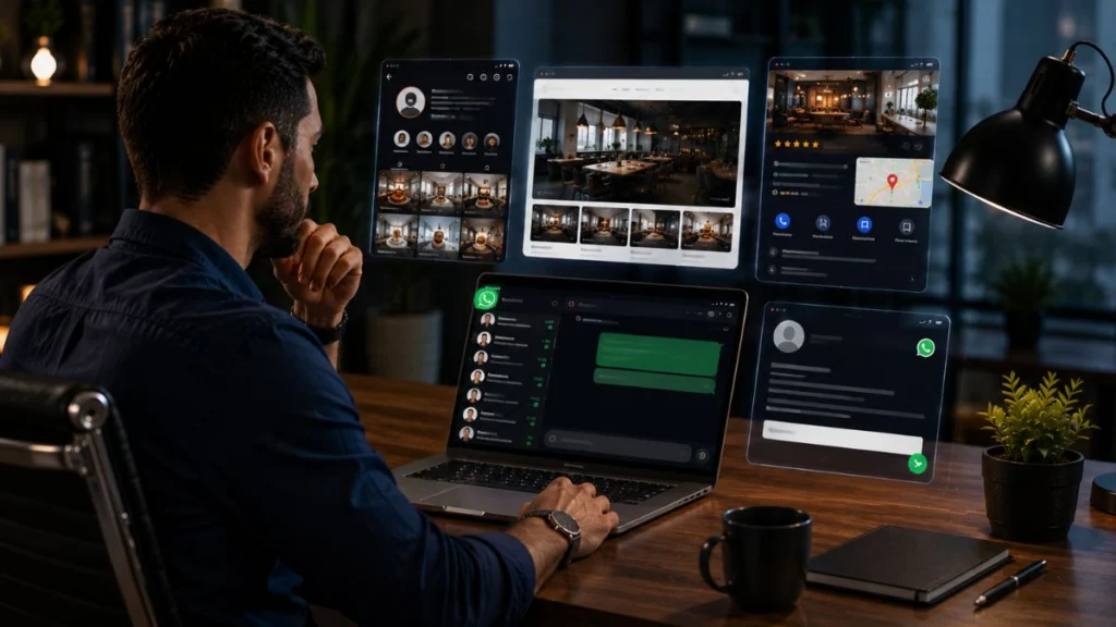Pesquise a empresa por 3 a 5 minutos antes de mandar mensagem