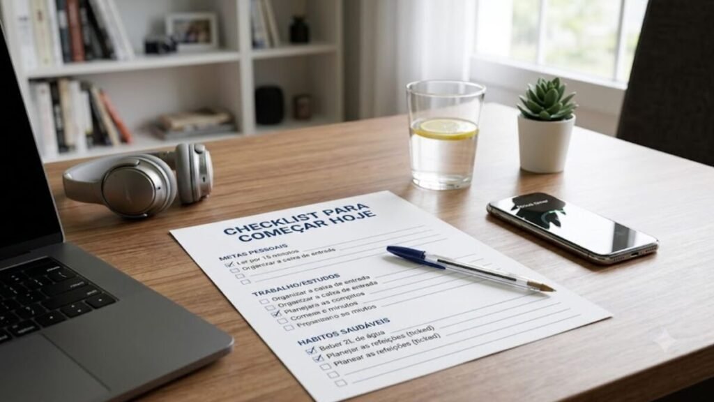 Checklist com etapas para começar a utilizar agentes de inteligência artificial Ia no marketing digital e automatizar processos.