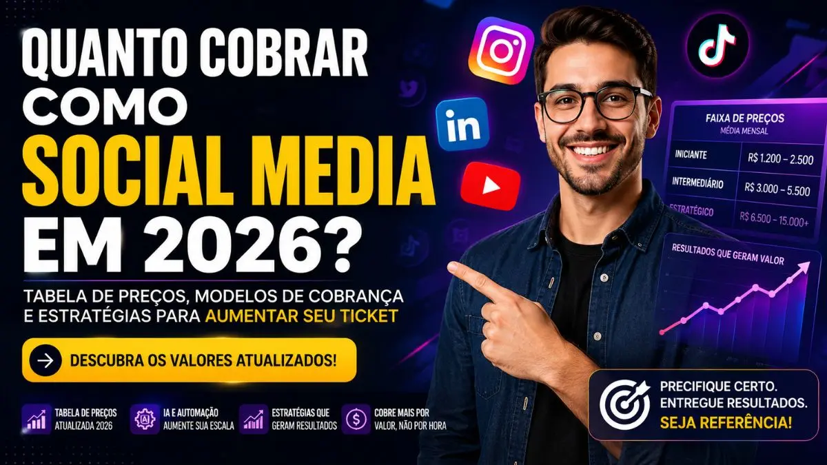 Quanto cobrar como social media em 2026
