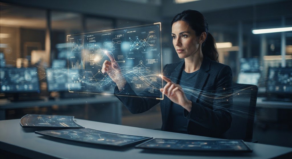 inteligência artificial auxiliando na criação de conteúdo digital